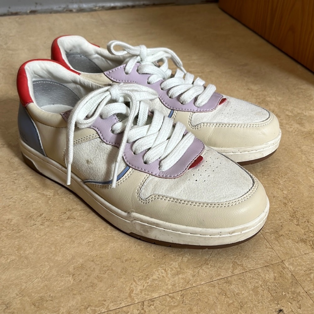 Court Sneakers in Colorblock Leather and Nubuck